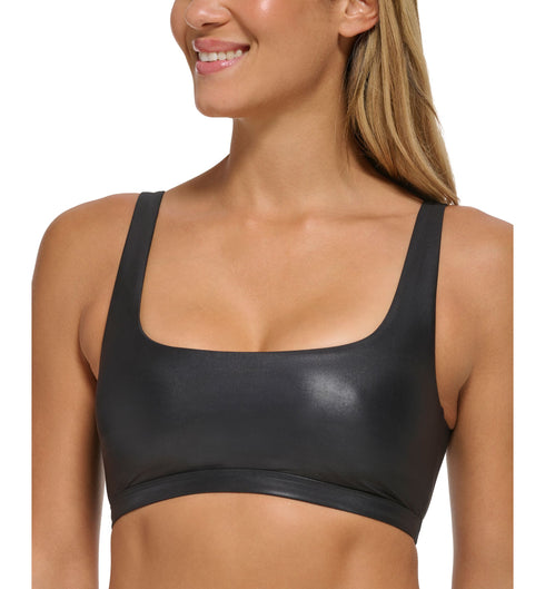 Women's Square-Neck Pullover Shimmer Bikini Top